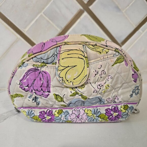 Vera Bradley Floral Quilted Cosmetic Zipper Pouch With Compartments 8" - Picture 6 of 7